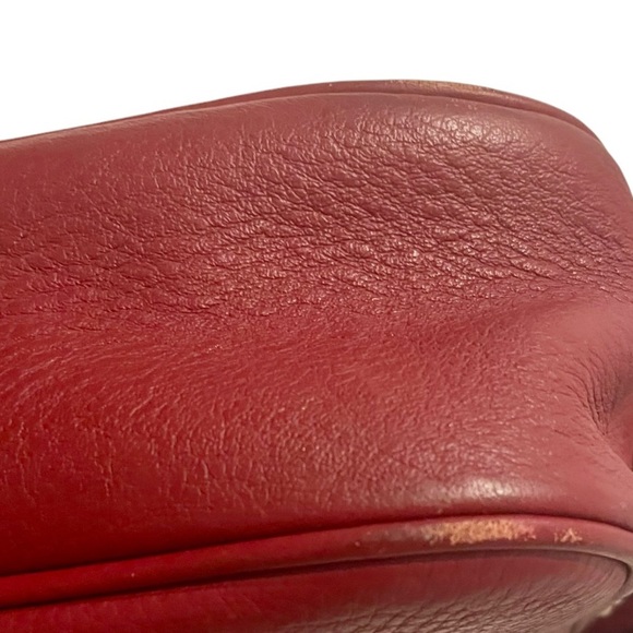 J CREW SIGNET LEATHER CROSSBODY BAG VIVID BURGUNDY - Picture 9 of 14